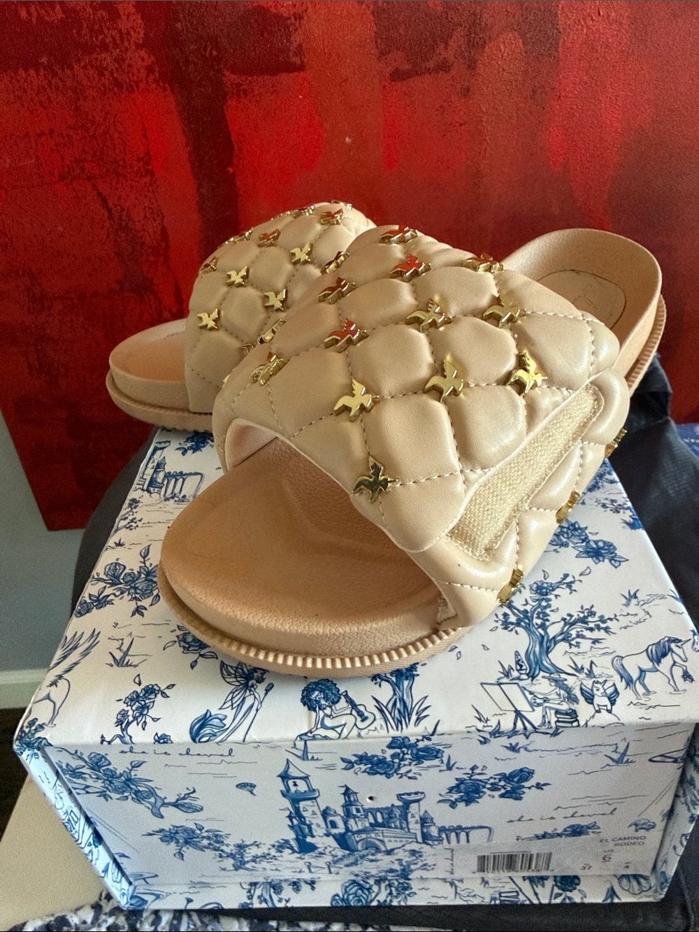 Hayley Paige’s She is Cheval’s El Camino Slide Sandals w/Unicorn